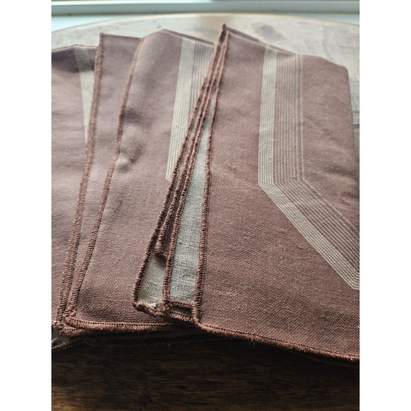 Vintage Brown Cacharel Napkin Set Of 4 - Picture 3 of 7